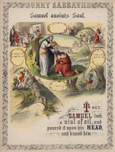 Samuel unge Saul (gravura colorida) de English School