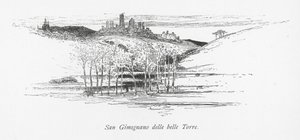 San Gimignano delle belle Torre (litografia) de English School