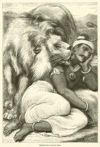 Sandrocottus e o Leão (gravura) de English School