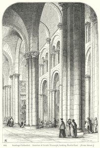 Catedral de Santiago. Interior do Transepto Sul, virado a Nordeste (gravura) de English School