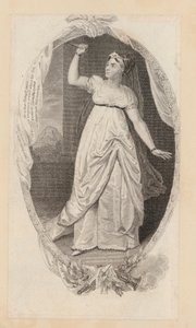 Sarah Siddons, atriz, como Euphrasia (gravura) de English School