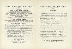 Tarifa do Hotel Savoy, 1900 de English School