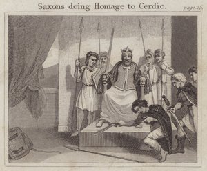 Saxões fazendo homenagem ao Cerdic de English School