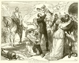 Cena no Alívio de Lucknow, 1858 de English School