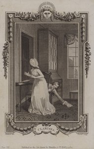 Cena de Clarissa, por Samuel Richardson de English School