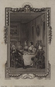 Cena da História de Sir Charles Grandison, de Samuel Richardson de English School