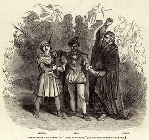 Cena da ópera de "Guillaume Tell", no Covent Garden Theatre (gravura) de English School
