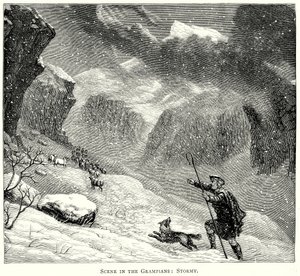 Cena nos Grampians: Tempestade (gravura) de English School