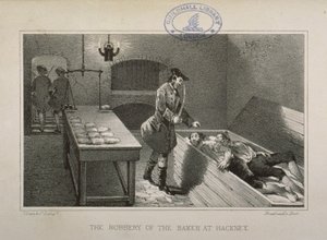 Cena do roubo de um Hackney Baker, c.1730 de English School