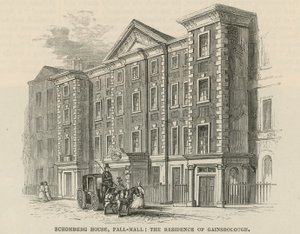 Schomberg House, Pall Mall, Londres, a residência de Thomas Gainsborough de English School