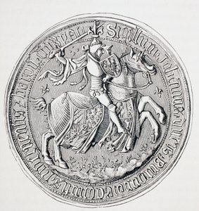 Selo de Jean II, Duque de Borgonha, Conde de Nevers e Barão de Donzy, c.1880 de English School