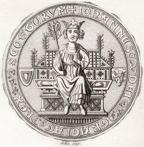 Selo de John Balliol, c.?1249 1314, também conhecido por Toom Tabard, Escocês para "casaco vazio", Rei dos Escoceses. De Iconographia Scotica ou Portraits of Illustrious Persons of Scotland, publicado em 1797. de English School