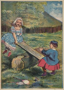 See-Saw, Margery Daw (litografia a cores) de English School