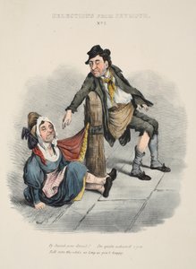 Seleções do Seymour: No. 2, Porquê Sarah, a tua bêbeda! Tenho muita vergonha de ti. Vell vota as probabilidades, desde que você esteja feliz, pub c. 1840 (gravura colorida à mão) de English School