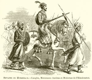 Sevajee a cavalo ---- Langles, Monumens antigos e modernos do Hindustão de English School