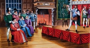 Jogo de Shakespeare que está sendo executado na corte de English School