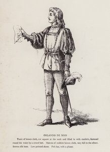 Shakespeare é como tu gostas: Orlando De Bois (litho) de English School