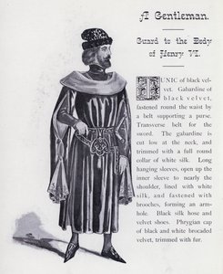 O Rei Ricardo III de Shakespeare: um cavalheiro, guarda do corpo de Henrique VI (litho) de English School