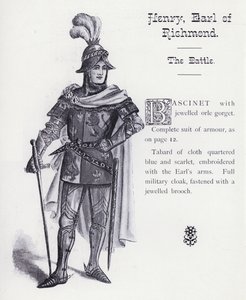 O Rei Ricardo III de Shakespeare: Henrique, Conde de Richmond, A Batalha (litho) de English School