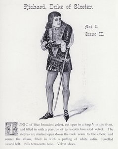 O Rei Ricardo III de Shakespeare: Ricardo, Duque de Gloster, Acto I, Cena II (litho) de English School