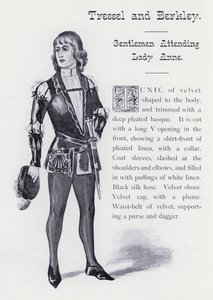 O Rei Ricardo III de Shakespeare: Tressel e Berkley, Cavalheiros que assistem Lady Ana (litho) de English School