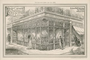 Loja de canto de Cornhill e Gracechurch Street, City, Londres de English School