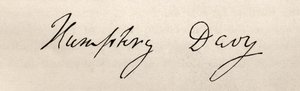 Assinatura de Sir Humphry Davy (1778-1829) de English School