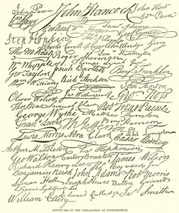 Assinaturas da Declaração de Independência de English School
