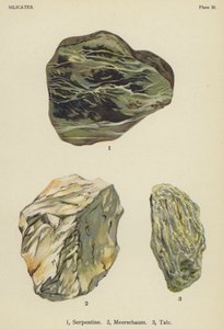 Silicatos, serpentina, meerschaum, talco (litografia a cores) de English School