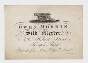 Silk Mercer, Owen Morris, cartão comercial de English School