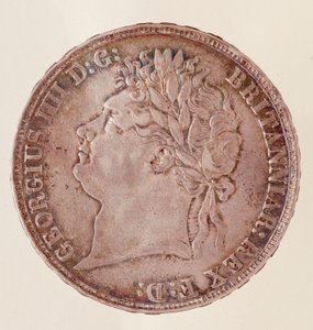 Coroa de prata inglesa, reinado do rei Jorge IV (1820-1830). Diam. 3,7 cm Nápoles, museo archeologico de English School