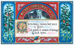 Canções de natal do canto sob o luar, cartão de Natal de English School