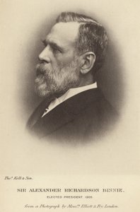 Sir Alexander Richardson Binnie eleito presidente da Instituição de Engenheiros Civis em 1905 de English School