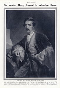 Sir Austen Henry Layard em vestido albanês de English School