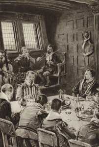 Sir Francis Drake, jantando no The Golden Hind ao som de violinos de English School
