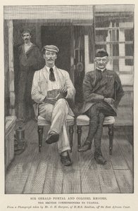 Sir Gerald Portal e Coronel Rhodes, os Comissários britânicos para o Uganda (gravura) de English School