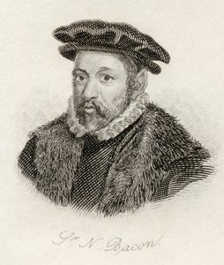 Sir Nicholas Bacon, do &39;Crabb&39;s Historical Dictionary&39;, publicado em 1825 de English School