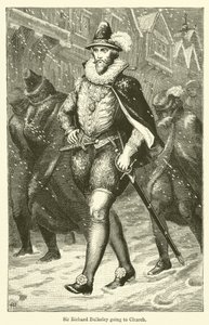 Sir Richard Bulkeley vai à Igreja (gravura) de English School