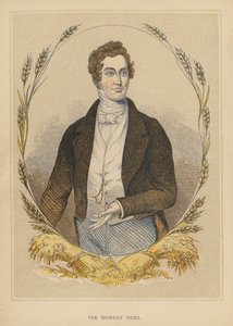Sir Robert Peel (gravura a cores) de English School