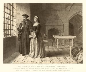 Sir Thomas More e sua filha Margaret de English School