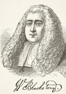 Sir William Blackstone, de "A História Nacional e Doméstica da Inglaterra", de William Hickman Smith Aubrey (1858-1916) publicou Londres, c.1890 de English School