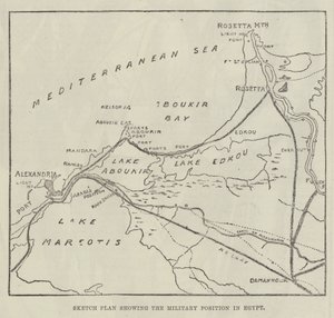 Plano de esboço mostrando a Posição Militar no Egipto (gravação) de English School
