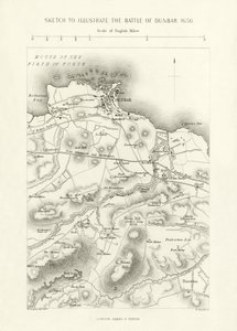 Esboce para ilustrar a Batalha de Dunbar, 1650