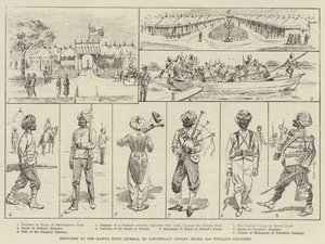 Esboços no Rawul Pindi Durbar (gravura) de English School
