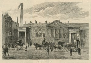 Esboços na Casa da Moeda Real, Tower Hill; exterior da hortelã de English School