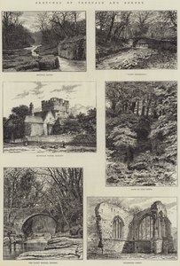 Esboços de Teesdale e Rokeby (gravura) de English School