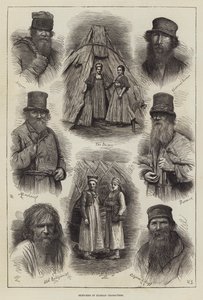 Esboços dos personagens russos (gravura) de English School