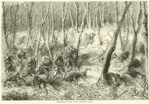 Escaramuça na floresta fora de Paris, outubro de 1870 de English School