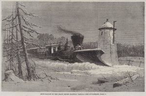 Snow-Plough on the Grand Trunk Railway, Canada (gravura) de English School