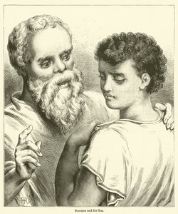 Sócrates e o seu filho (gravura) de English School